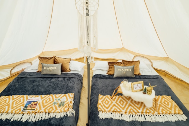 glamping tent inside