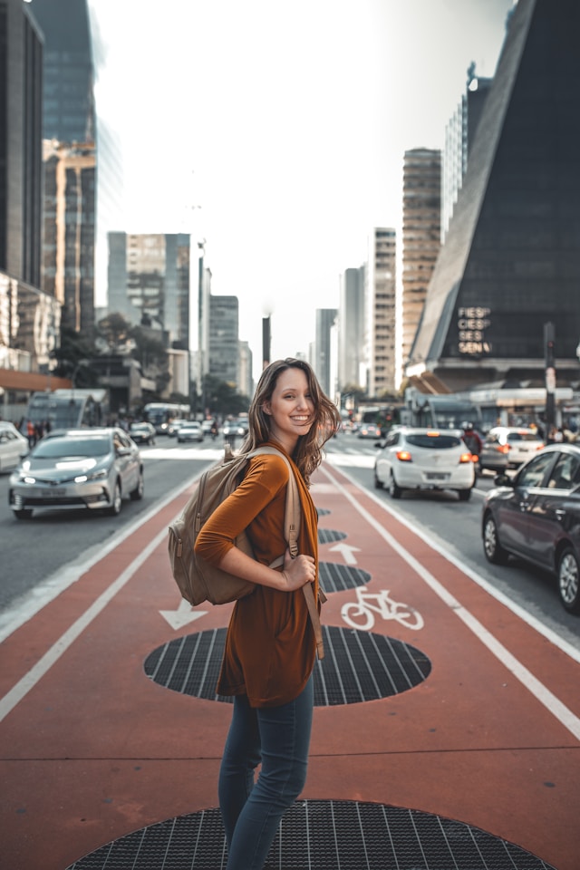 young woman girl city